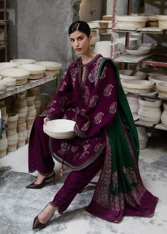 Embroidered Dhanak Suit – 3 Piece MB-NRP-042