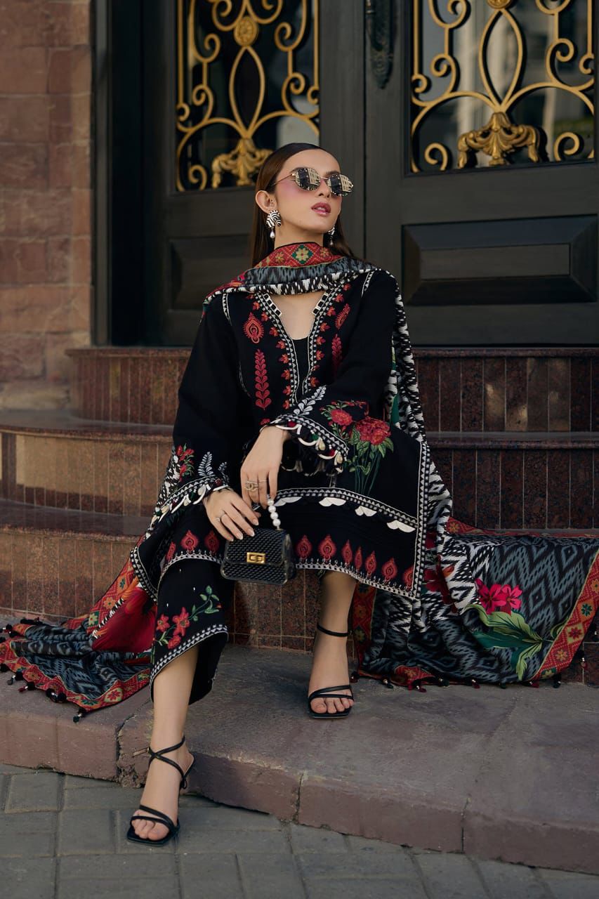 Embroidered Dhanak Suit – 3 Piece MB-NRP-043