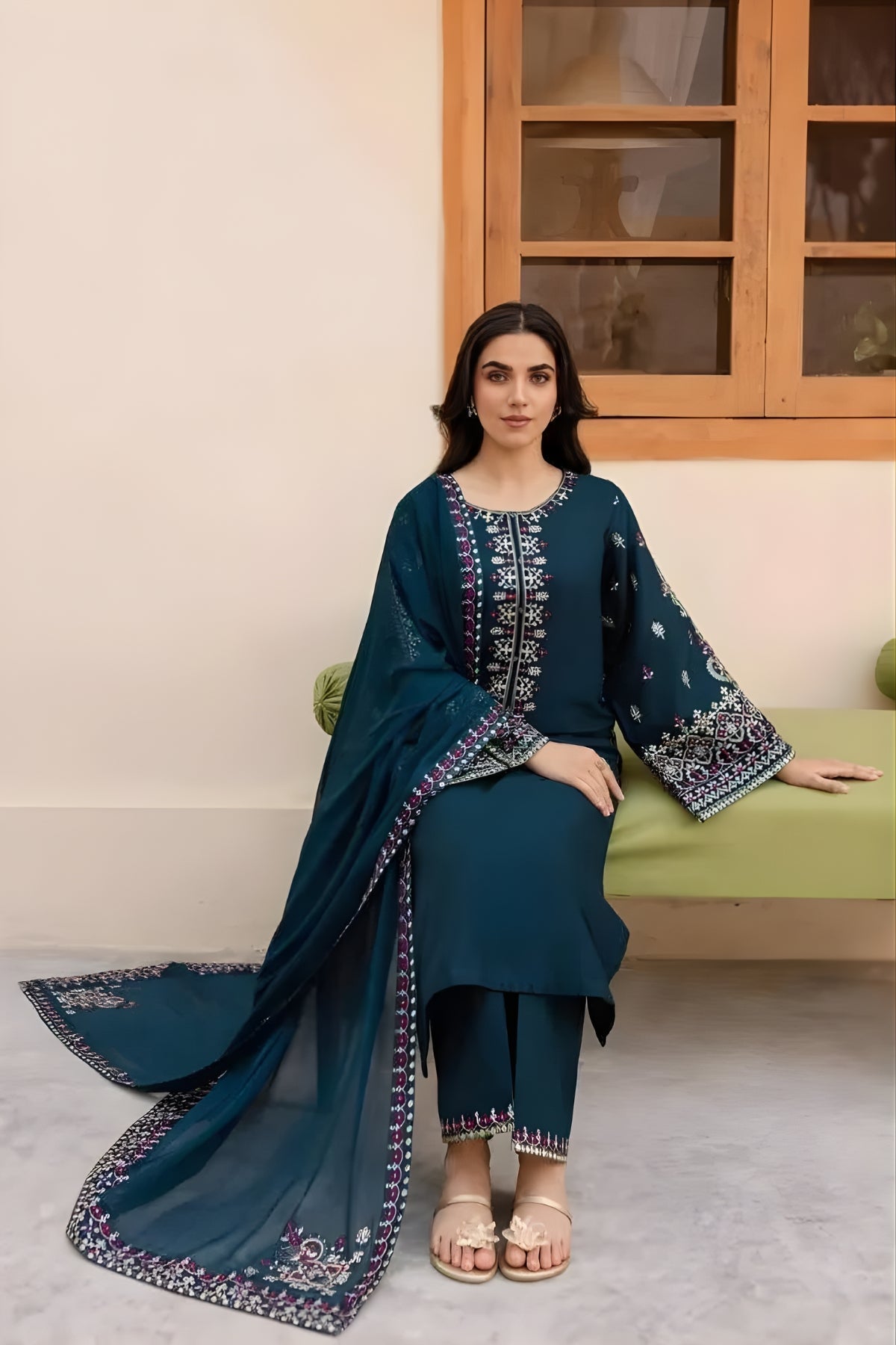 Embroidere Dhanak Suit – 3 Piece MB-NRP-007