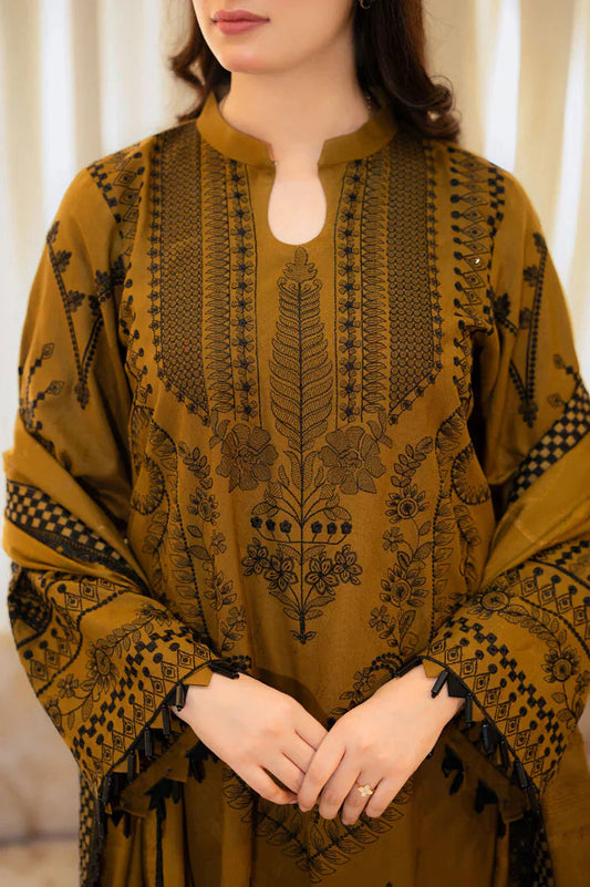 Embroidered Dhanak Suit – 3 Piece MB-NRP-040