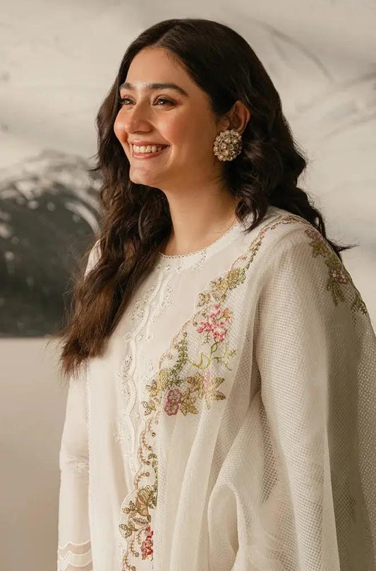 Cross Stitch Sequins Embroidered Lawn Suit – 3 Piece (Khadi Net Dupatta) MB-NRP-099