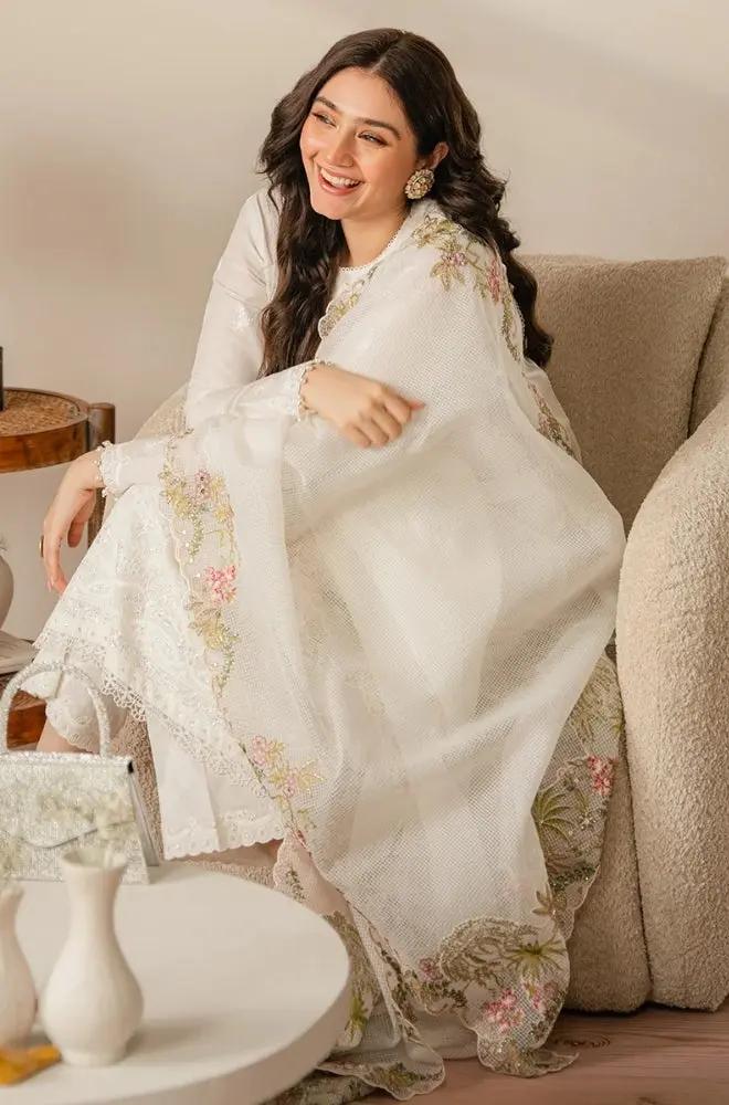 Cross Stitch Sequins Embroidered Lawn Suit – 3 Piece (Khadi Net Dupatta) MB-NRP-099