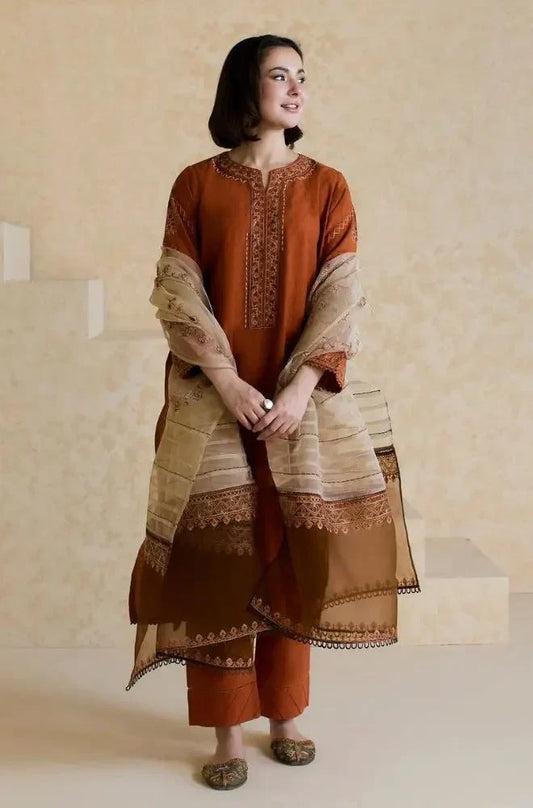 Embroidered Lawn Suit – 3 Piece (Chiffon Dupatta) MB-NRP-105