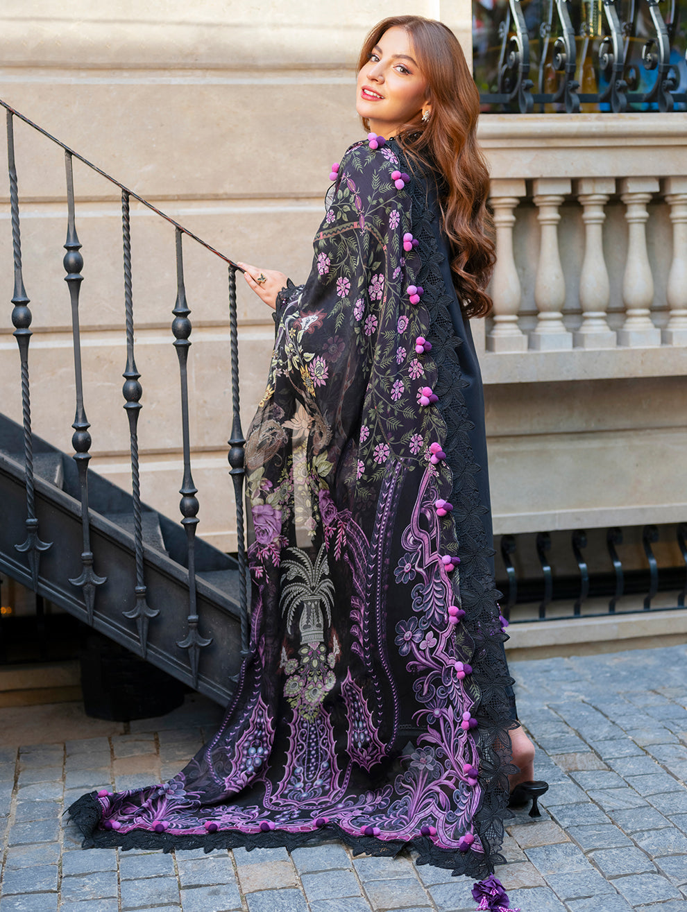 Jade Embroidered Lawn Suit – 3 Piece (Monarch Digital Printed Dupatta) MB-NRP-135