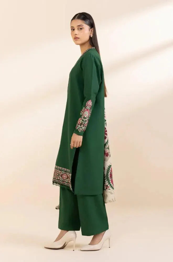 Embroidered Dhanak Suit – 3 Piece MB-NRP-077
