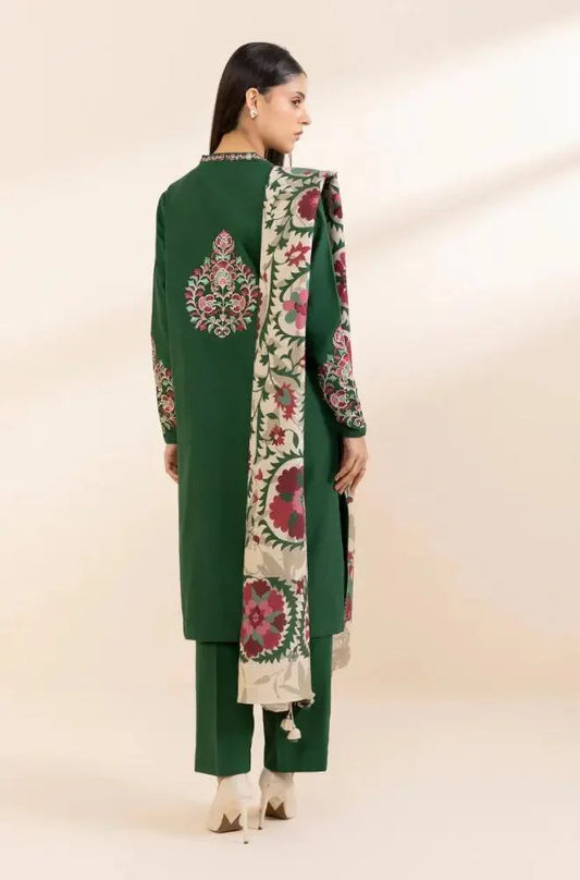 Embroidered Dhanak Suit – 3 Piece MB-NRP-077