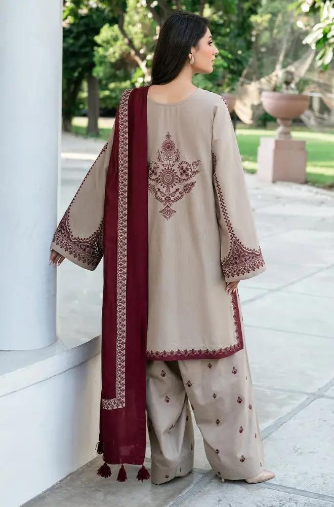 Embroidered Dhanak Suit – 3 Piece MB-NRP-069