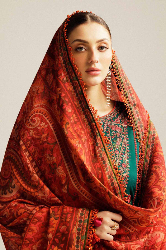 Embroidered Dhanak Suit – 3 Piece MB-NRP-067