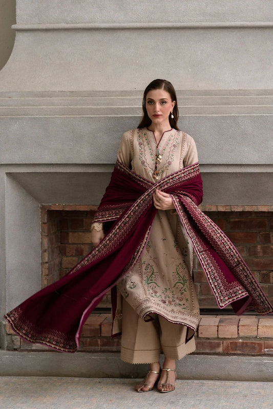 Embroidered Dhanak Suit – 3 Piece MB-NRP-065