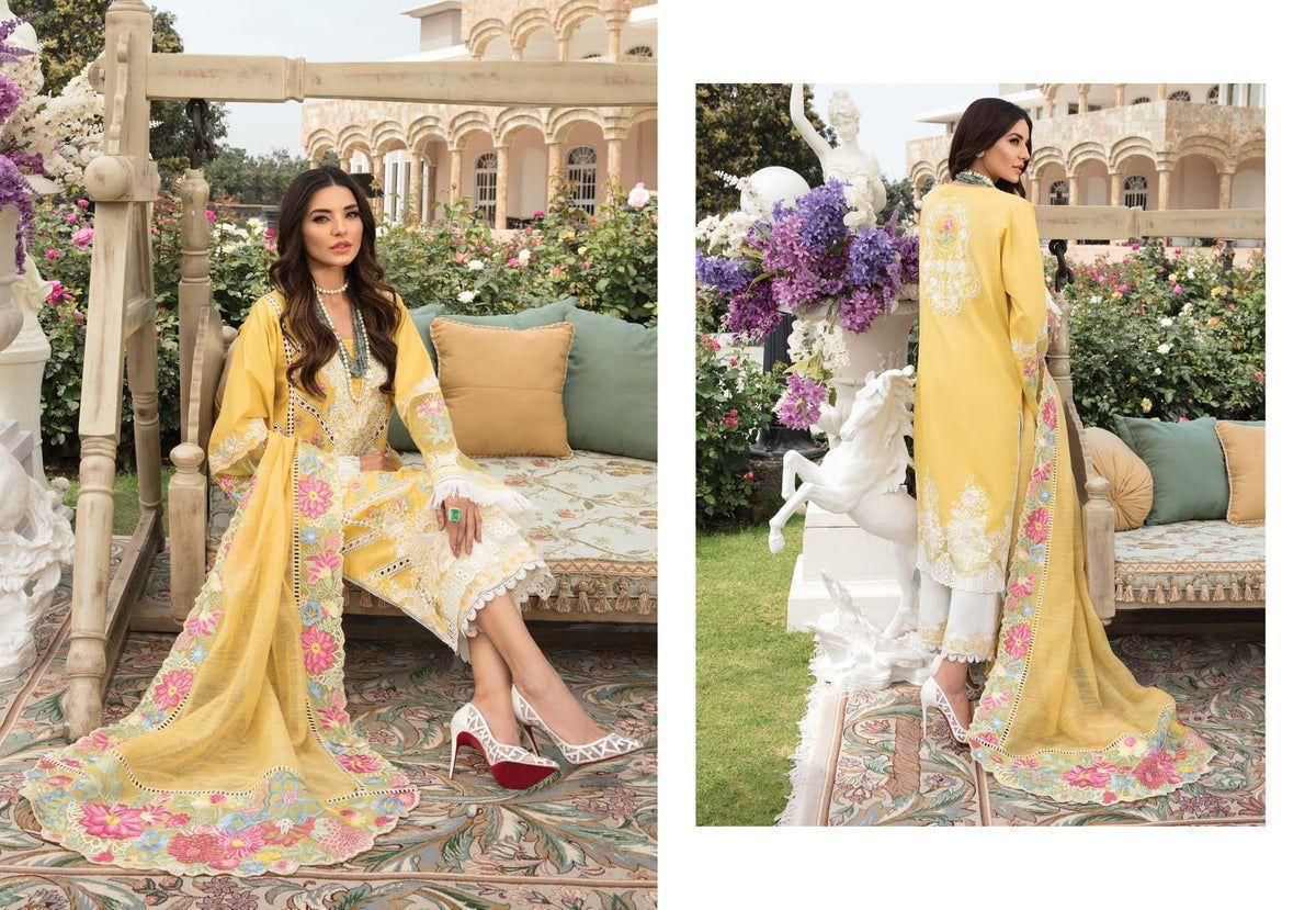 Cotton Schiffli Embroidered Suit – 3 Piece (Organza Embroidered Dupatta) MB-NRP-163