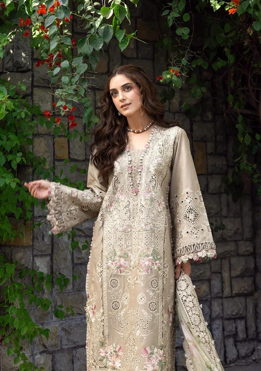 Chikan Embroidered Lawn Suit – 3 Piece (Chiffon Printed Embroidered Dupatta) MB-NRP-167