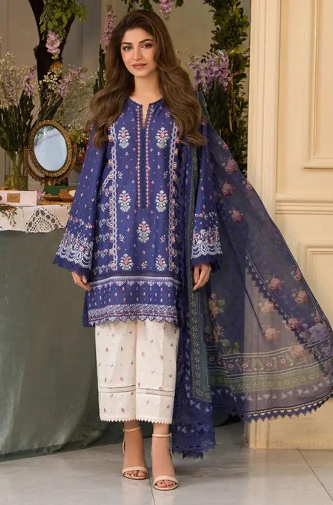 Embroidered Lawn Suit – 3 Piece MB-NRP-021