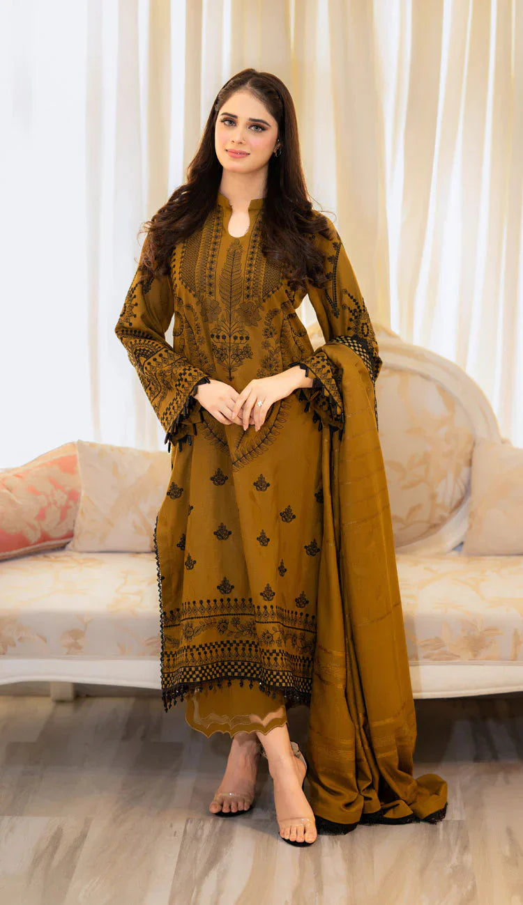 Embroidered Dhanak Suit – 3 Piece MB-NRP-040
