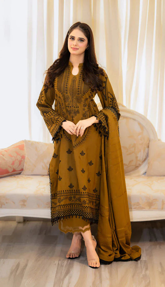 Embroidered Dhanak Suit – 3 Piece MB-NRP-040