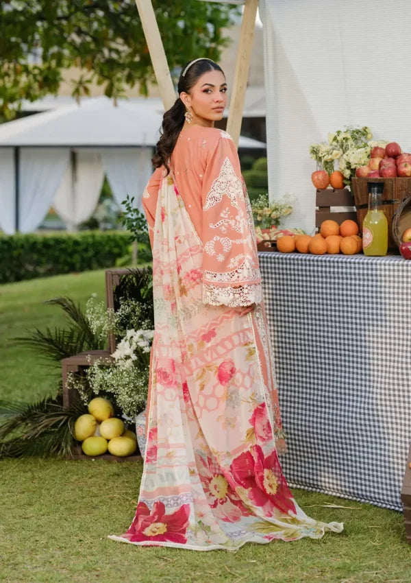 Luxury Embroidered Lawn Suit – 3 Piece (Printed Chiffon Dupatta) MB-NRP-004