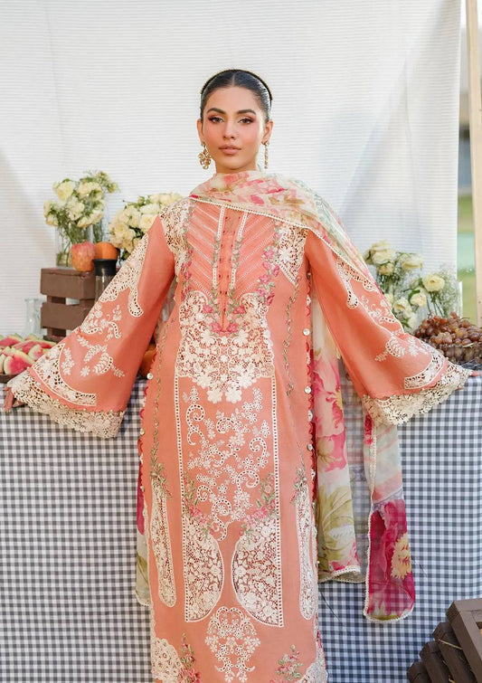 Luxury Embroidered Lawn Suit – 3 Piece (Printed Chiffon Dupatta) MB-NRP-004