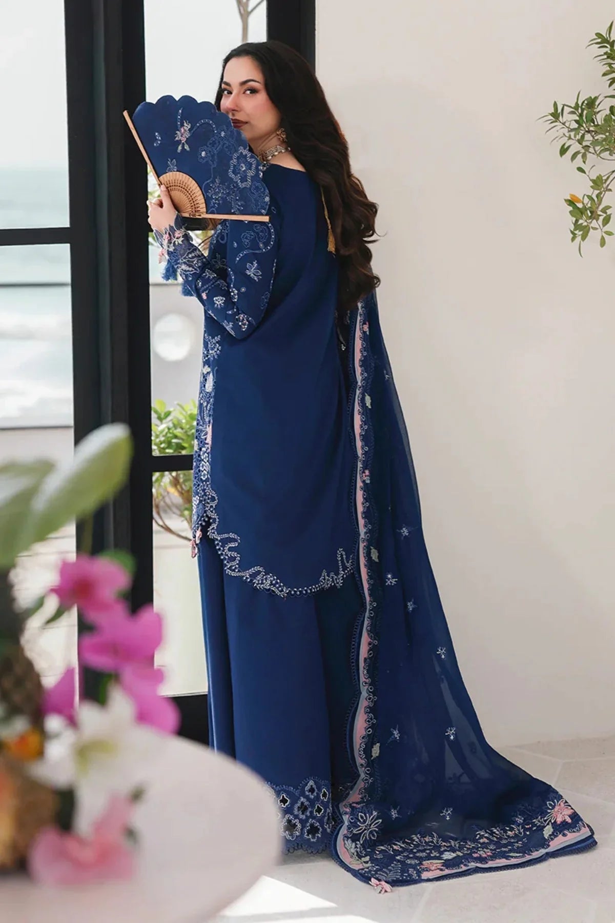 Qalamkar Embroidered Lawn Suit – 3 Piece (Chiffon Dupatta) MB-NRP-085