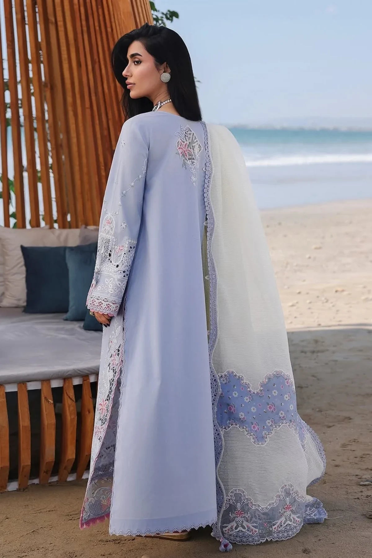 Qalamkar Embroidered Lawn Suit – 3 Piece (Monark Dupatta) MB-NRP-087