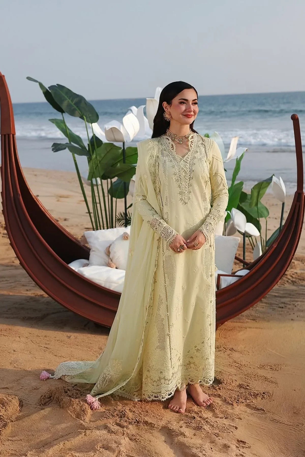 Qalamkar Embroidered Lawn Suit – 3 Piece (Chiffon Dupatta) MB-NRP-088