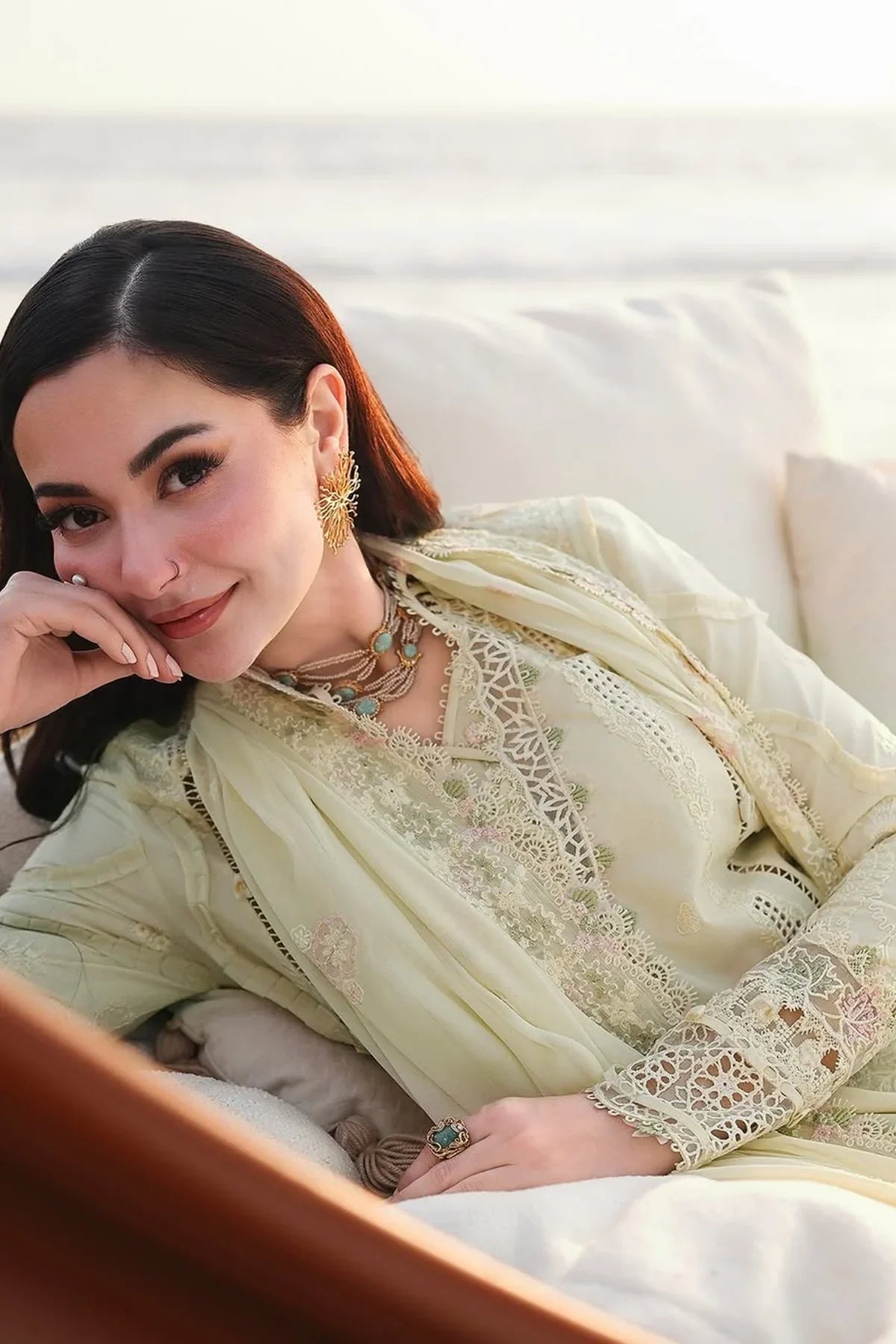 Qalamkar Embroidered Lawn Suit – 3 Piece (Chiffon Dupatta) MB-NRP-088