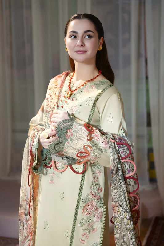 Jade Embroidered Lawn Suit – 3 Piece (Munark Digital Printed Dupatta) MB-NRP-089
