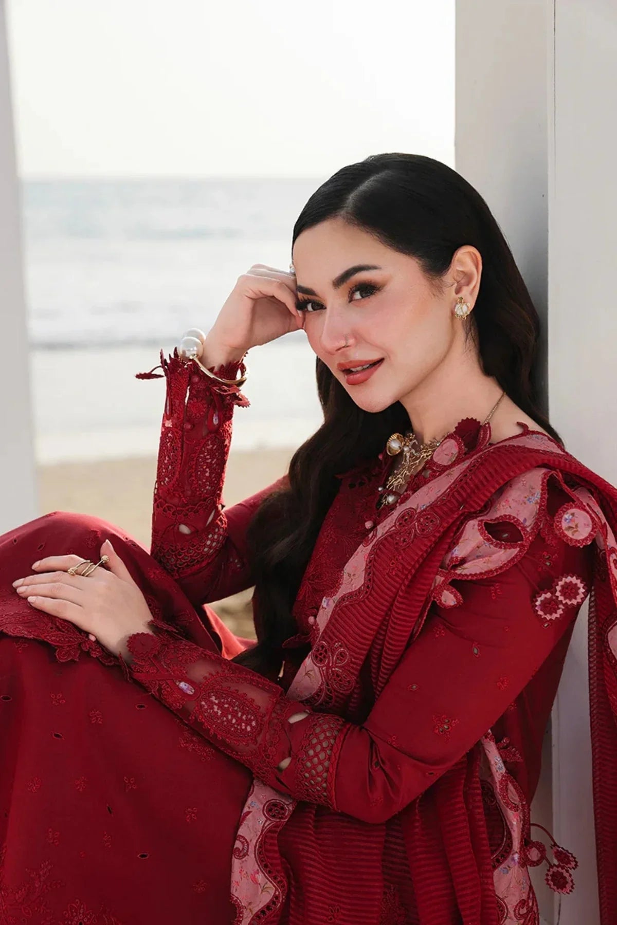 Qalamkar Embroidered Lawn Suit – 3 Piece (Chiffon Dupatta) MB-NRP-092