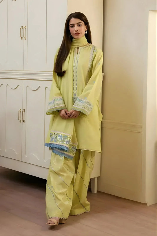 Zara Shahjahan Embroidered Lawn Suit – 3 Piece (Khaddi Net Dupatta) MB-NRP-094
