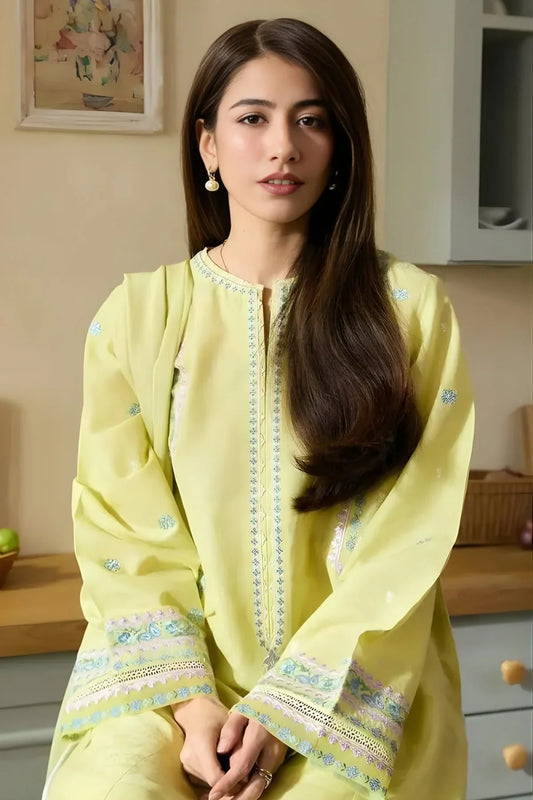 Zara Shahjahan Embroidered Lawn Suit – 3 Piece (Khaddi Net Dupatta) MB-NRP-094