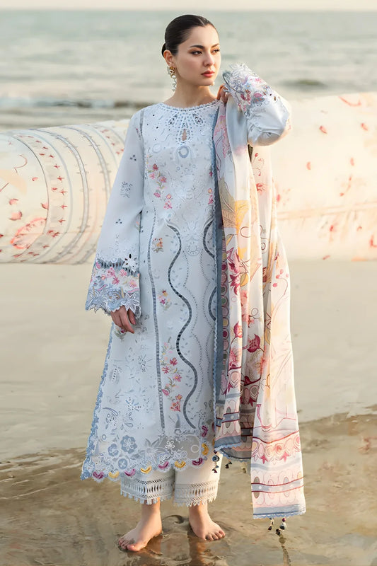 Qalamkar Embroidered Lawn Suit – 3 Piece (Printed Chiffon Dupatta) MB-NRP-095