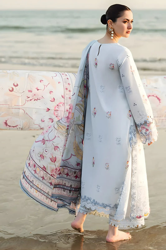 Qalamkar Embroidered Lawn Suit – 3 Piece (Printed Chiffon Dupatta) MB-NRP-095