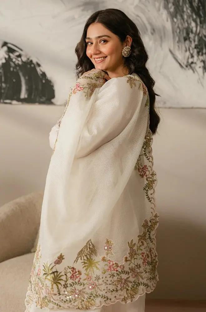 Cross Stitch Sequins Embroidered Lawn Suit – 3 Piece (Khadi Net Dupatta) MB-NRP-099