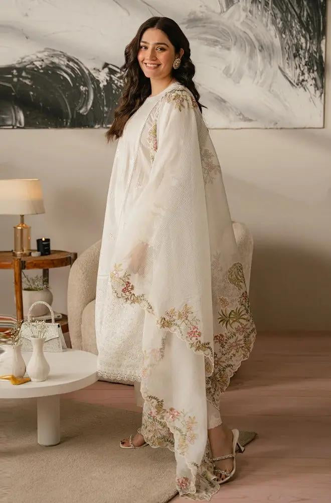 Cross Stitch Sequins Embroidered Lawn Suit – 3 Piece (Khadi Net Dupatta) MB-NRP-099