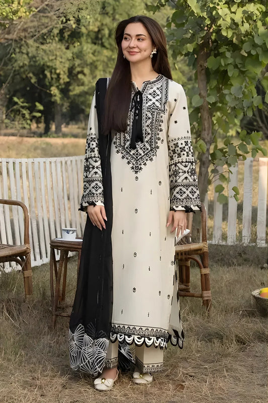 Embroidered Lawn Suit – 3 Piece (Chiffon Dupatta) MB-NRP-104