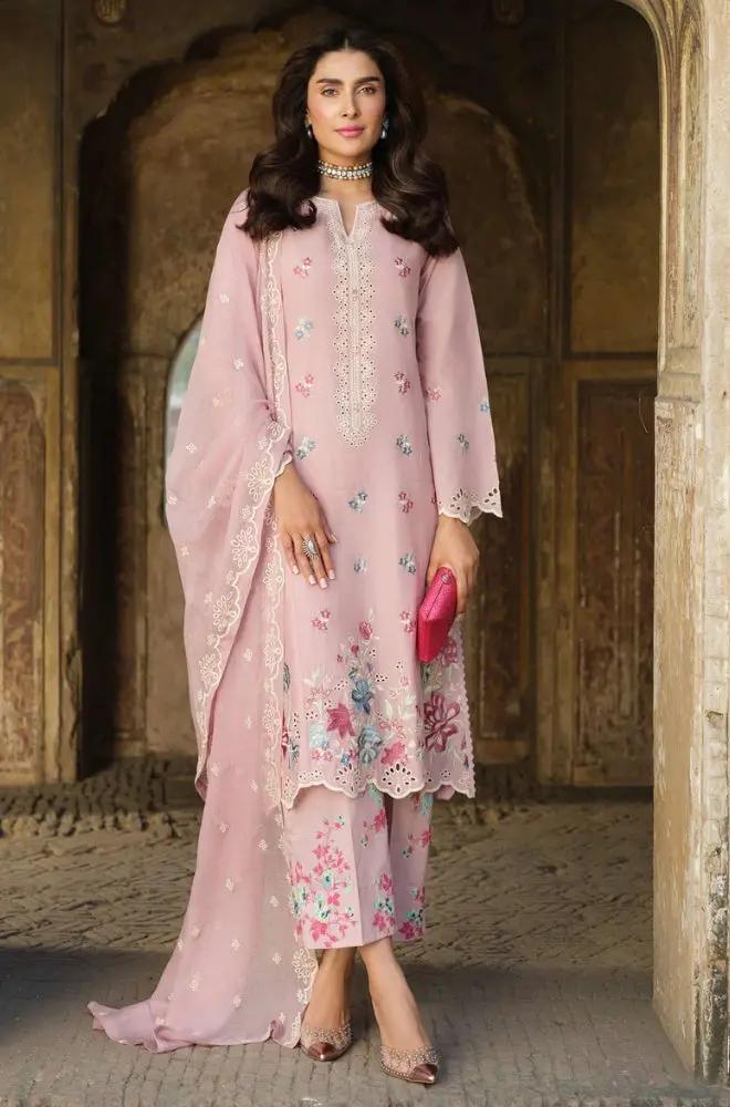 Lime Light Embroidered Lawn Suit – 3 Piece (Chiffon Dupatta) MB-NRP-106