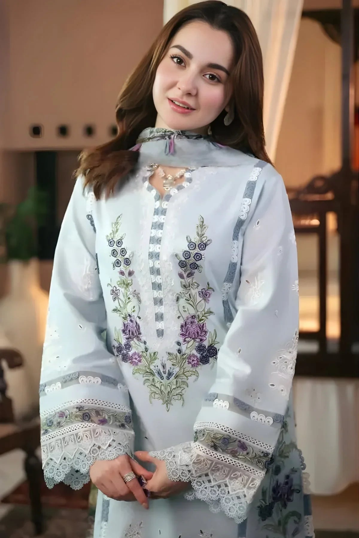 Jade Embroidered Lawn Suit – 3 Piece (Chiffon Dupatta) MB-NRP-107