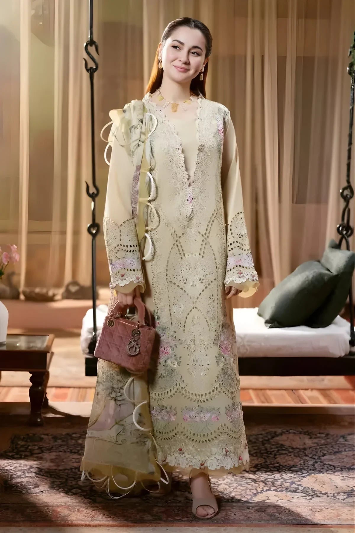 Embroidered Lawn Suit – 3 Piece (Chiffon Dupatta) MB-NRP-108