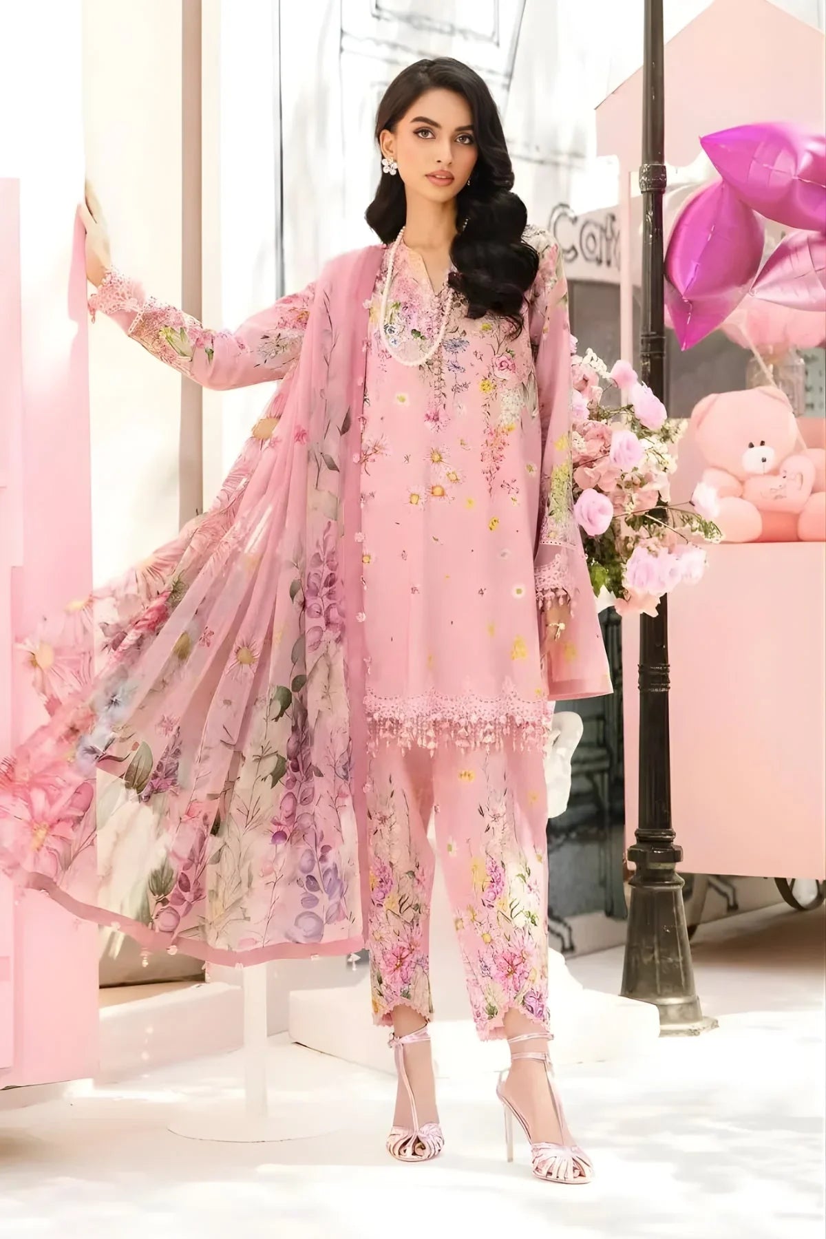 Maria B Printed Lawn Suit – 3 Piece (Banadora Shirt & Voil Dupatta) MB-NRP-110