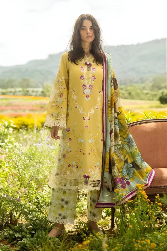 Mushq Embroidered Lawn Suit – 3 Piece (Silk Dupatta) MB-NRP-111