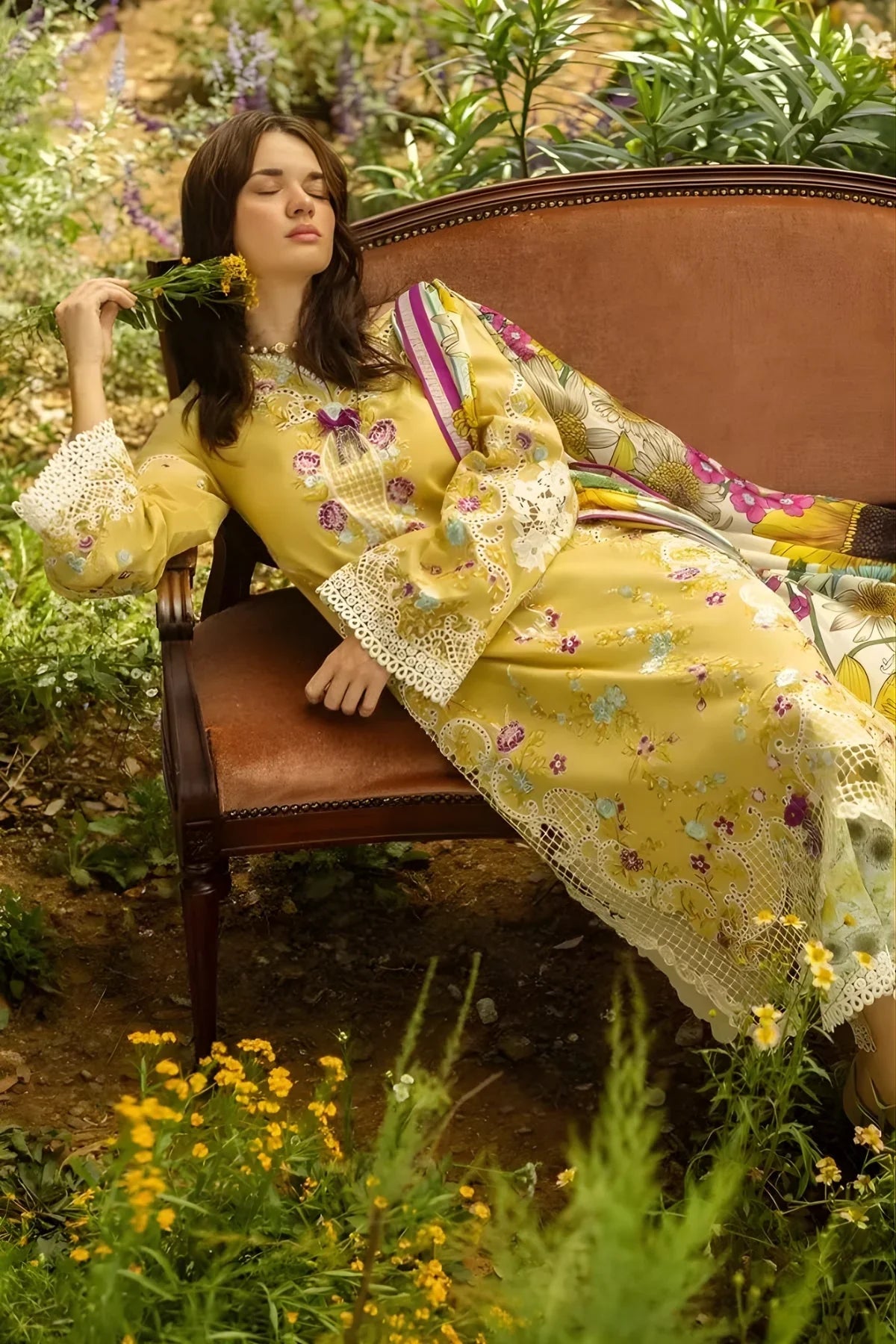 Mushq Embroidered Lawn Suit – 3 Piece (Silk Dupatta) MB-NRP-111