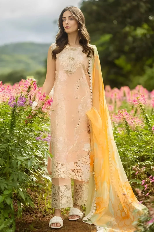 Mushq Embroidered Lawn Suit – 3 Piece (Printed Silk Dupatta) MB-NRP-118