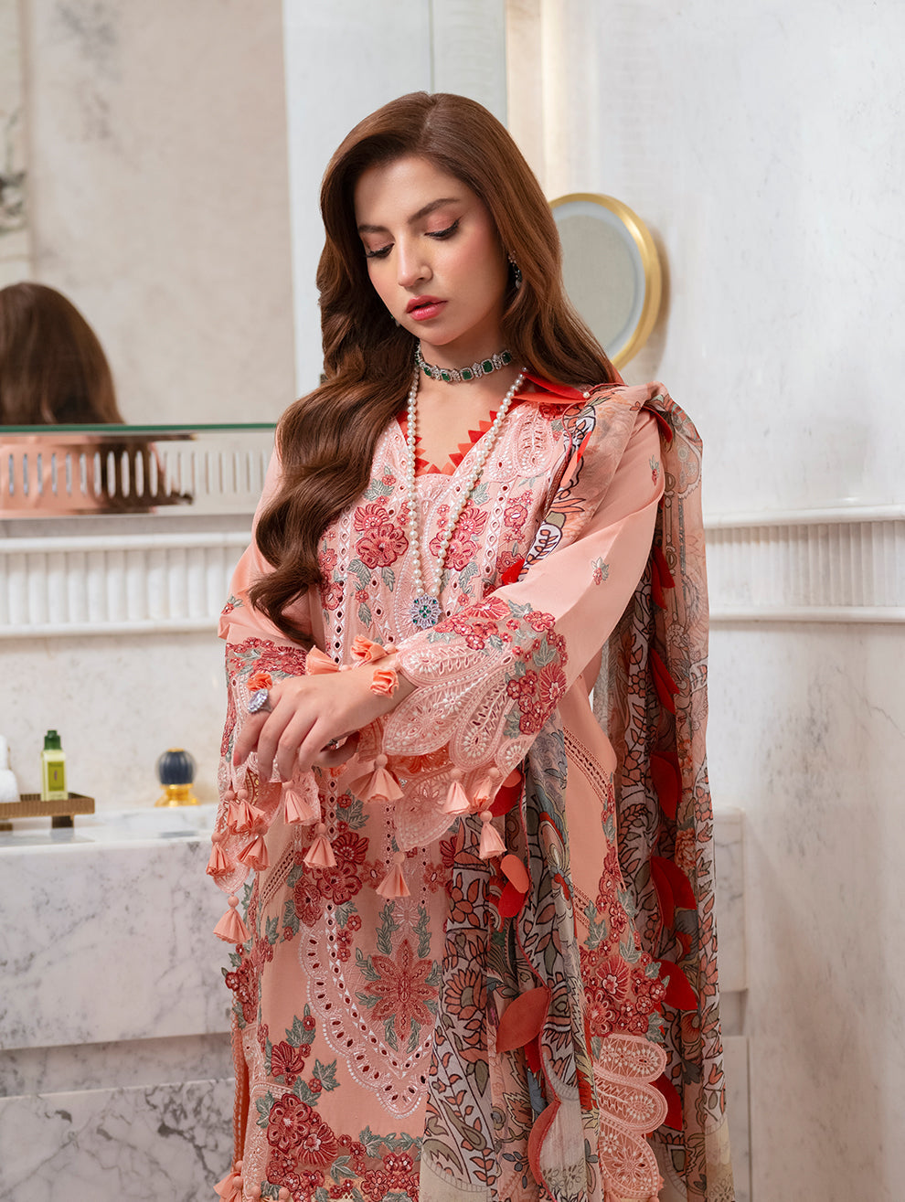 Jade Embroidered Lawn Suit – 3 Piece (Monarch Digital Printed Dupatta) MB-NRP-132