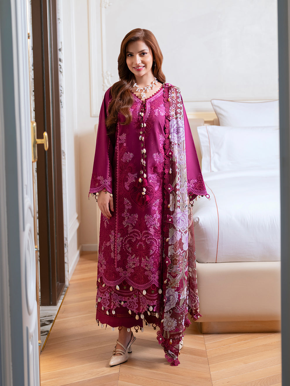 Jade Embroidered Lawn Suit – 3 Piece (Monarch Digital Printed Dupatta) MB-NRP-134