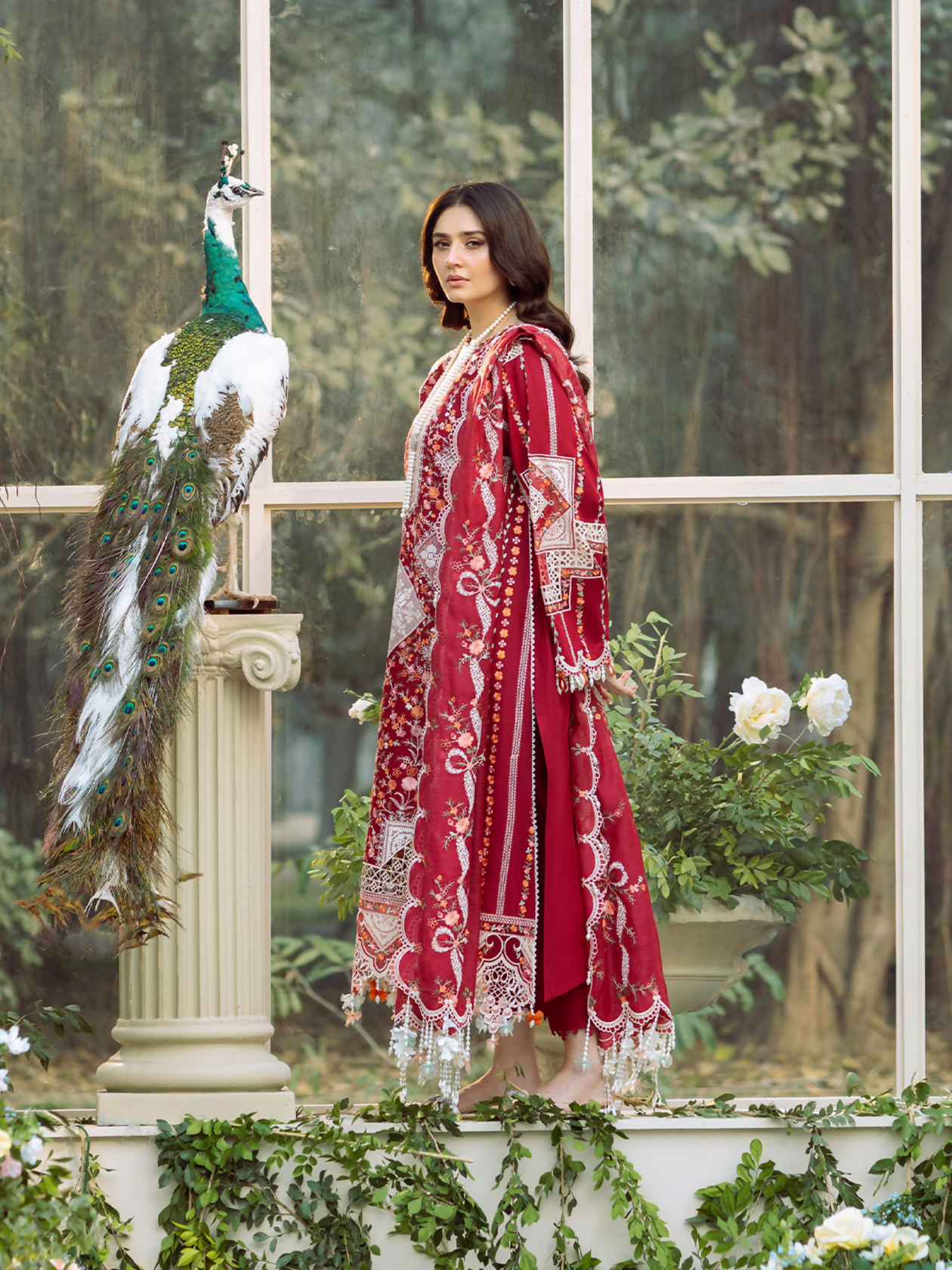 Bin Ilyas Chicken Kari Embroidered Lawn Suit – 3 Piece (Khaadi Net Dupatta) MB-NRP-146