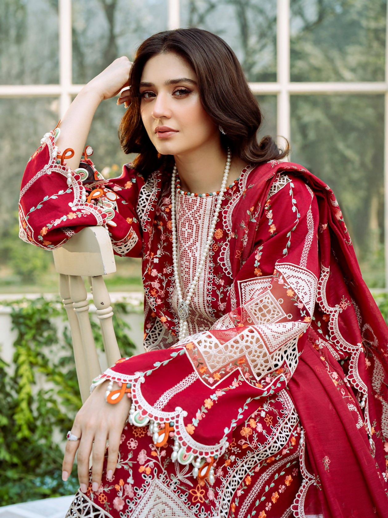 Bin Ilyas Chicken Kari Embroidered Lawn Suit – 3 Piece (Khaadi Net Dupatta) MB-NRP-146