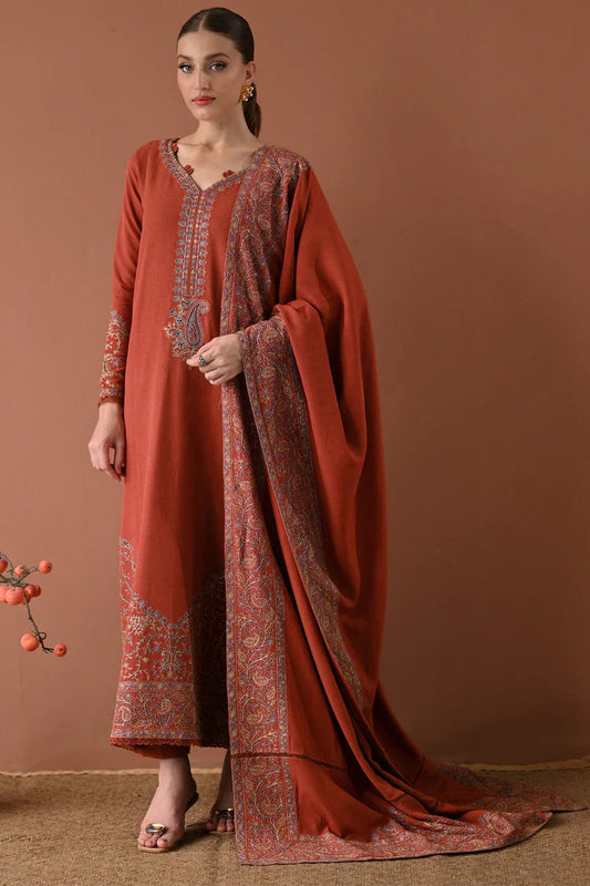 Embroidered Dhanak Suit – 3 Piece MB-NRP-081