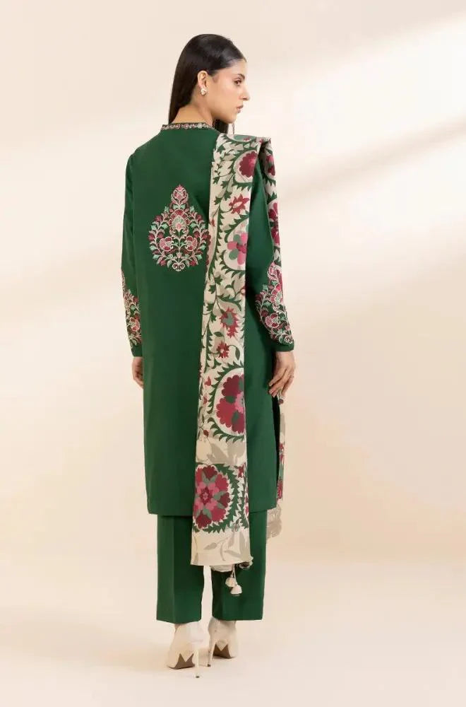 Embroidered Dhanak Suit – 3 Piece MB-NRP-077