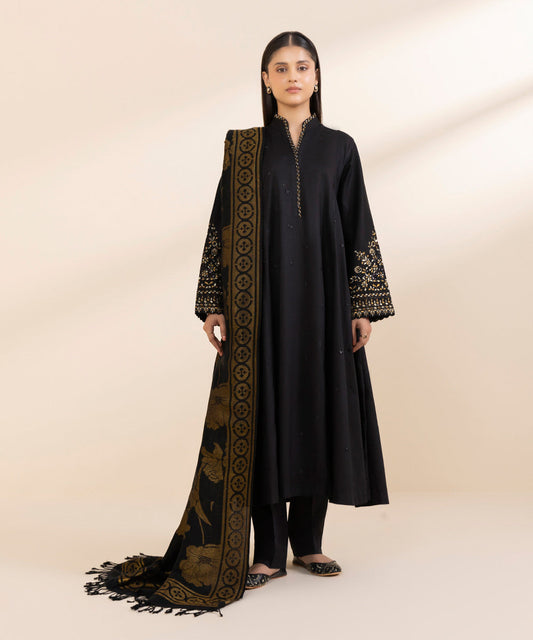 Embroidered Dhanak Suit – 3 Piece MB-NRP-076