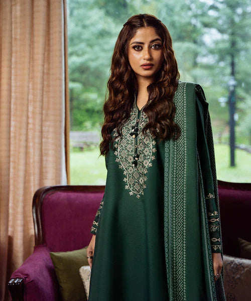 Embroidered Dhanak Suit – 3 Piece MB-NRP-073