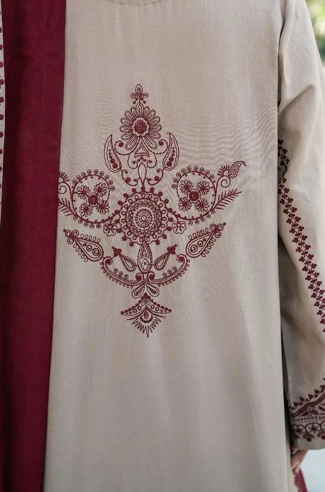 Embroidered Dhanak Suit – 3 Piece MB-NRP-069