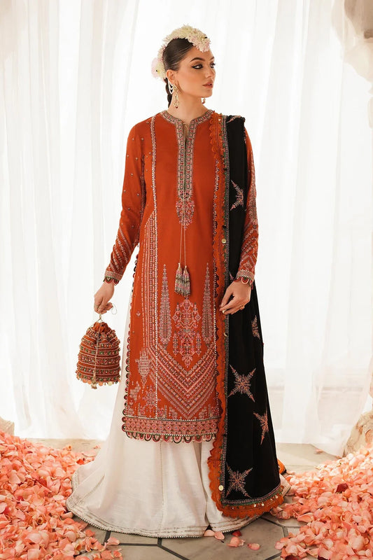 Embroidered Dhanak Suit – 3 Piece MB-NRP-066